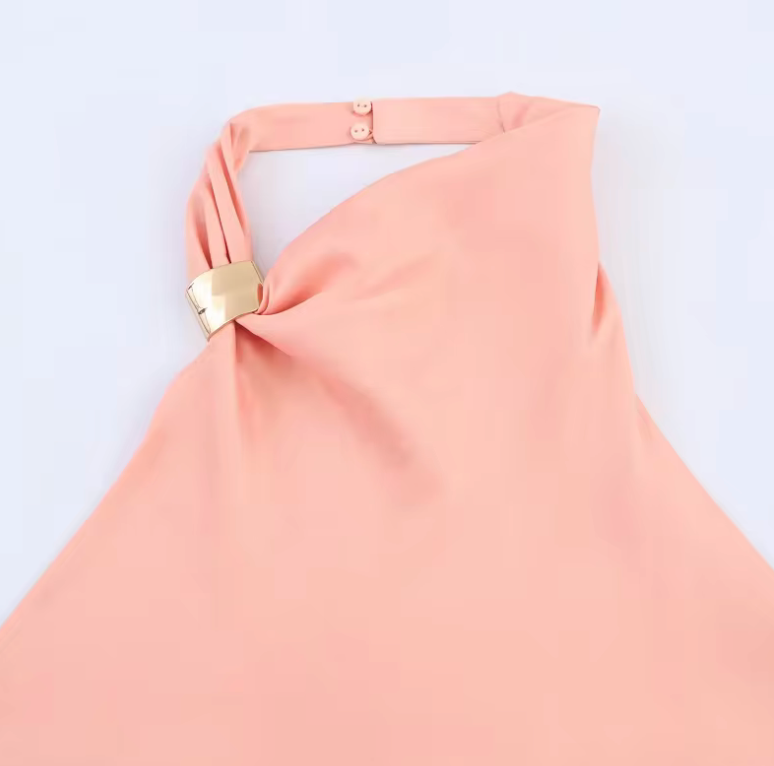 Haut asymétrique rose