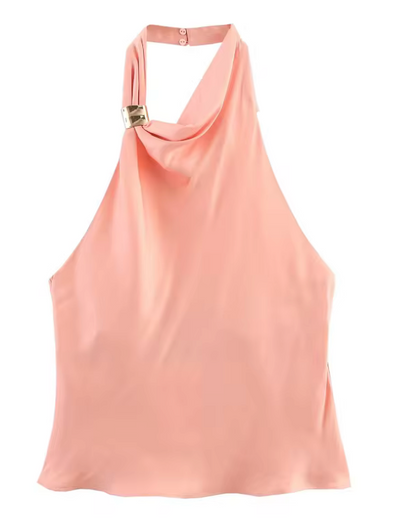 Haut asymétrique rose