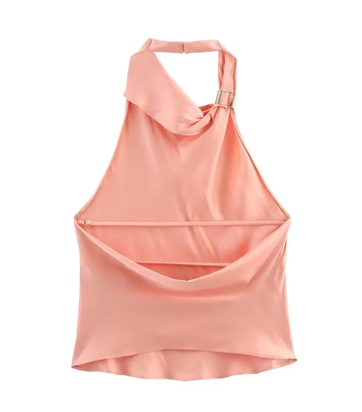 Haut asymétrique rose