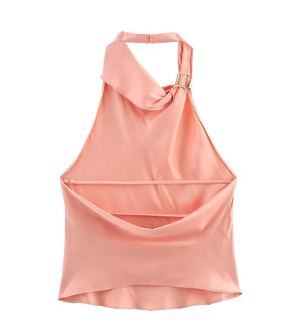 Haut asymétrique rose